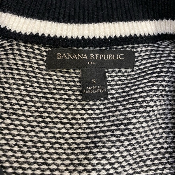 Banana Republic Sweater Cardigan Size Smalll Black White - Picture 3 of 12